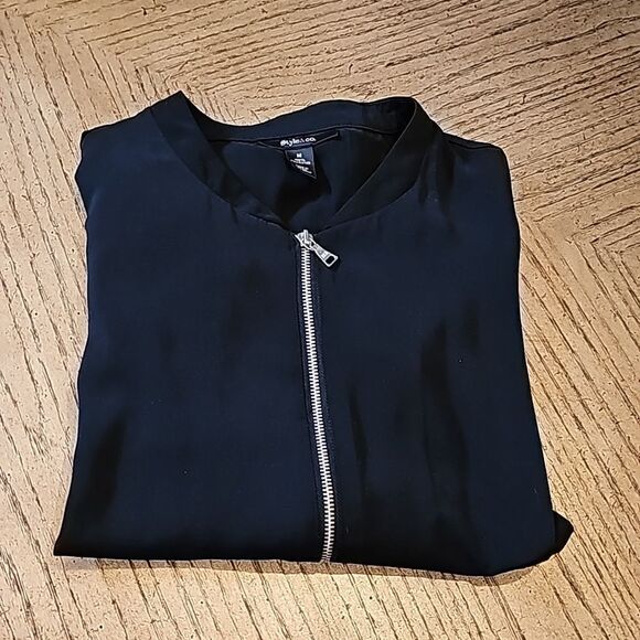 Style&Co Black bomber zip up jacket size M - Picture 6 of 6